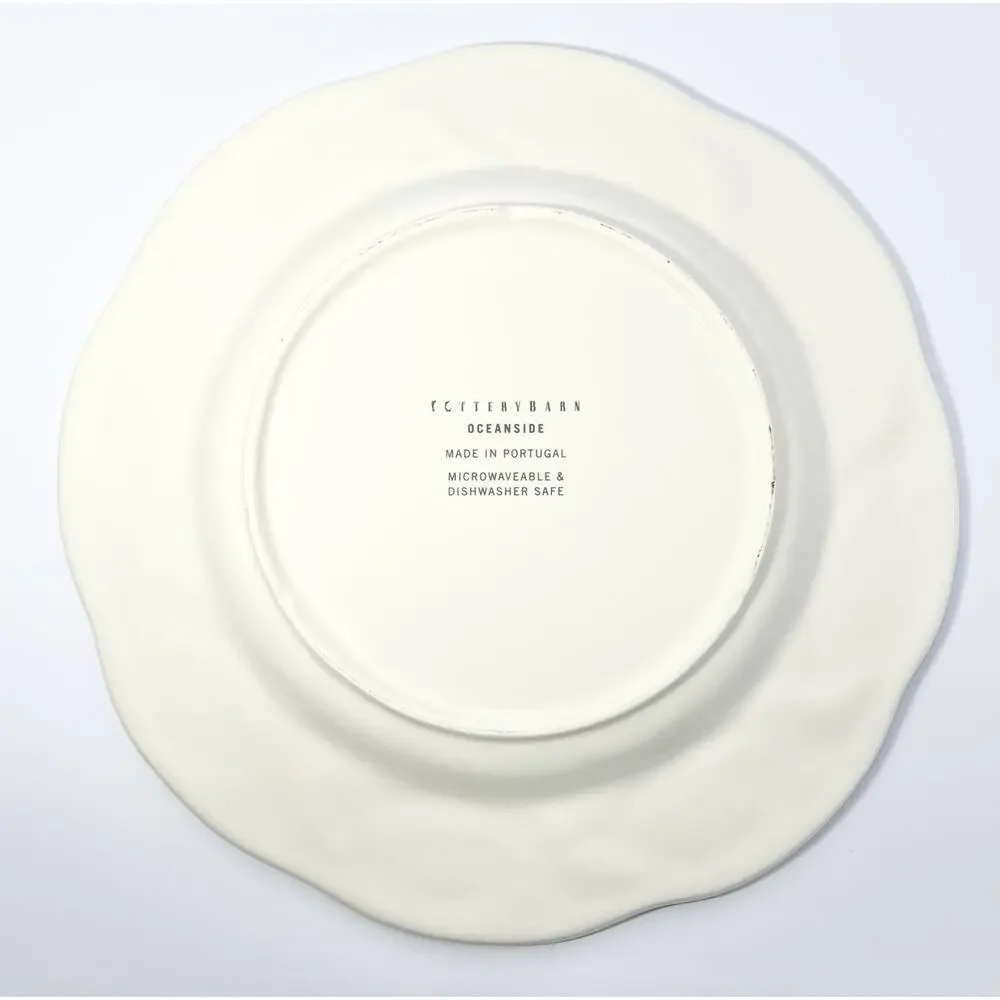 Pottery Barn “Oceanside” 10 Large Ceramic Pasta Soup All Purpose Rim Bowls 13”